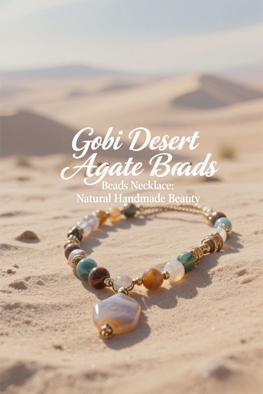 Gobi Desert Agate Beads Necklace: Natural Handmade Beauty