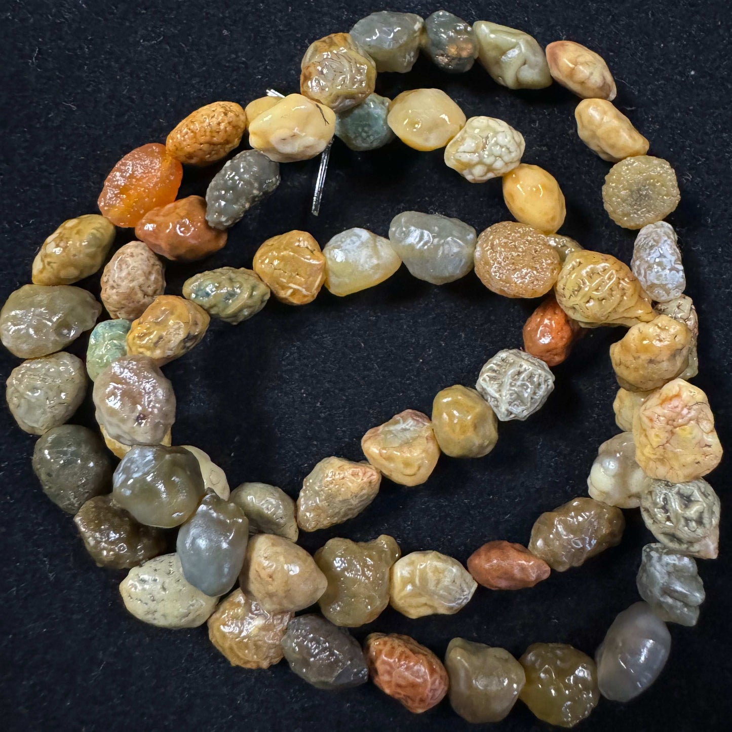 Natural Gobi Vein Stone Agate Three Circle Bracelet Women's Jewelry Bracelet Healing Agate Energy Jewelry