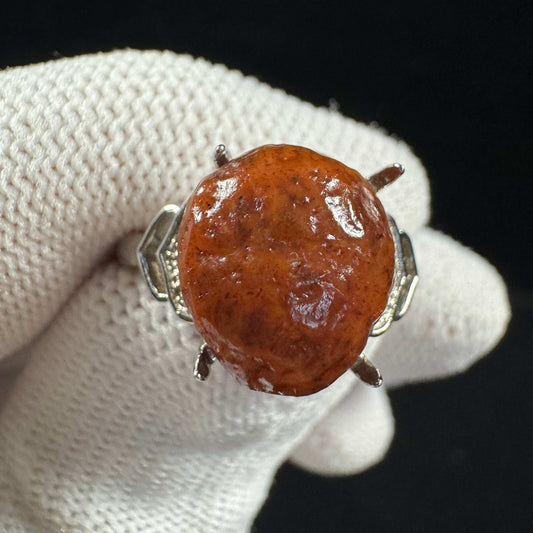 Natural Gobi Red Vein Agate Ring – Women’s Raw Stone Agate Jewelry