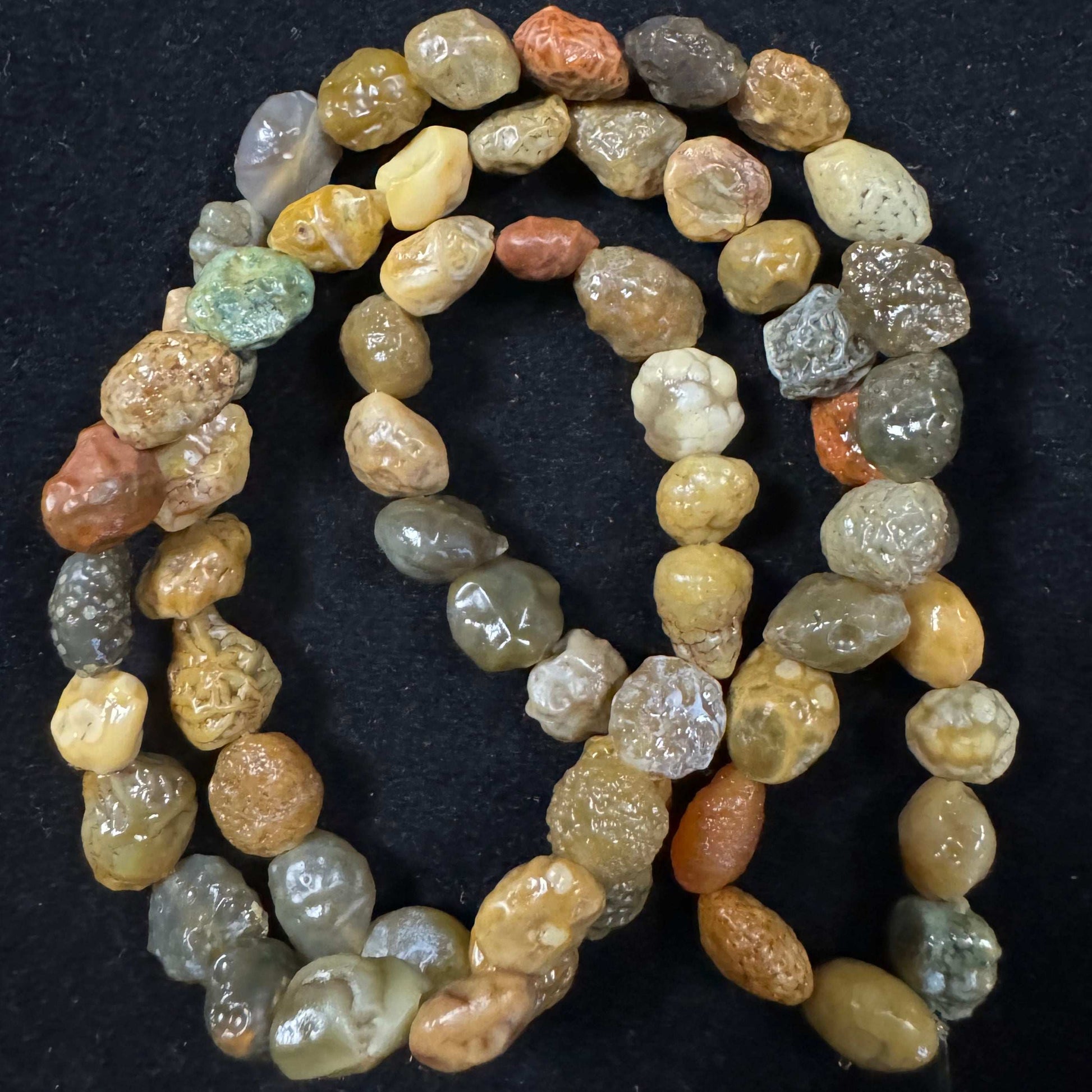 Natural Gobi Vein Stone Agate Three Circle Bracelet Women's Jewelry Bracelet Healing Agate Energy Jewelry