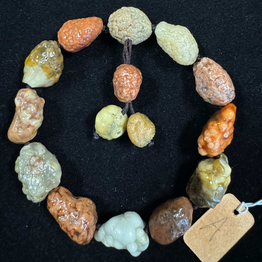 Natural Gobi Agate Bracelet for Men and Women|Fish Roe Pattern|Alashan Desert Stone