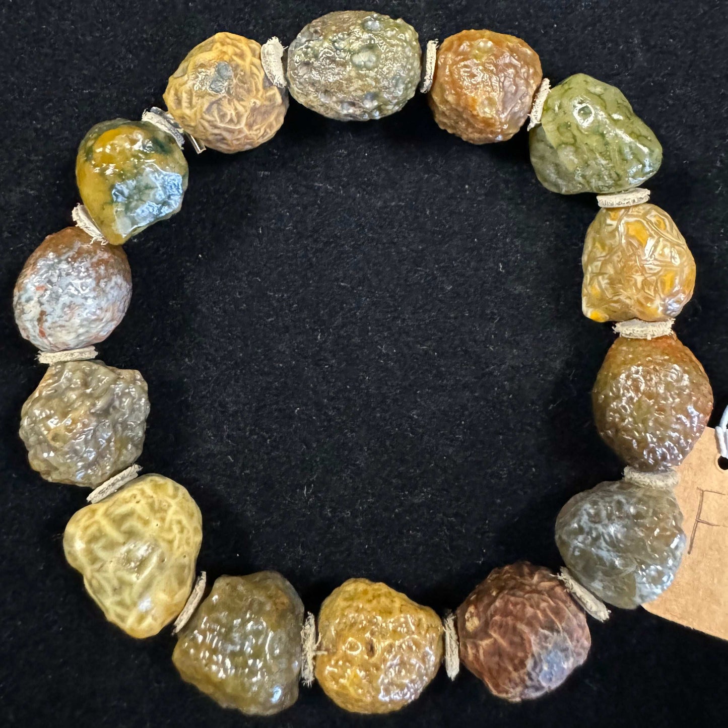 Natural Gobi Agate Vein Raw Stone Bracelet for Men – Alashan Desert Beaded Jewelry