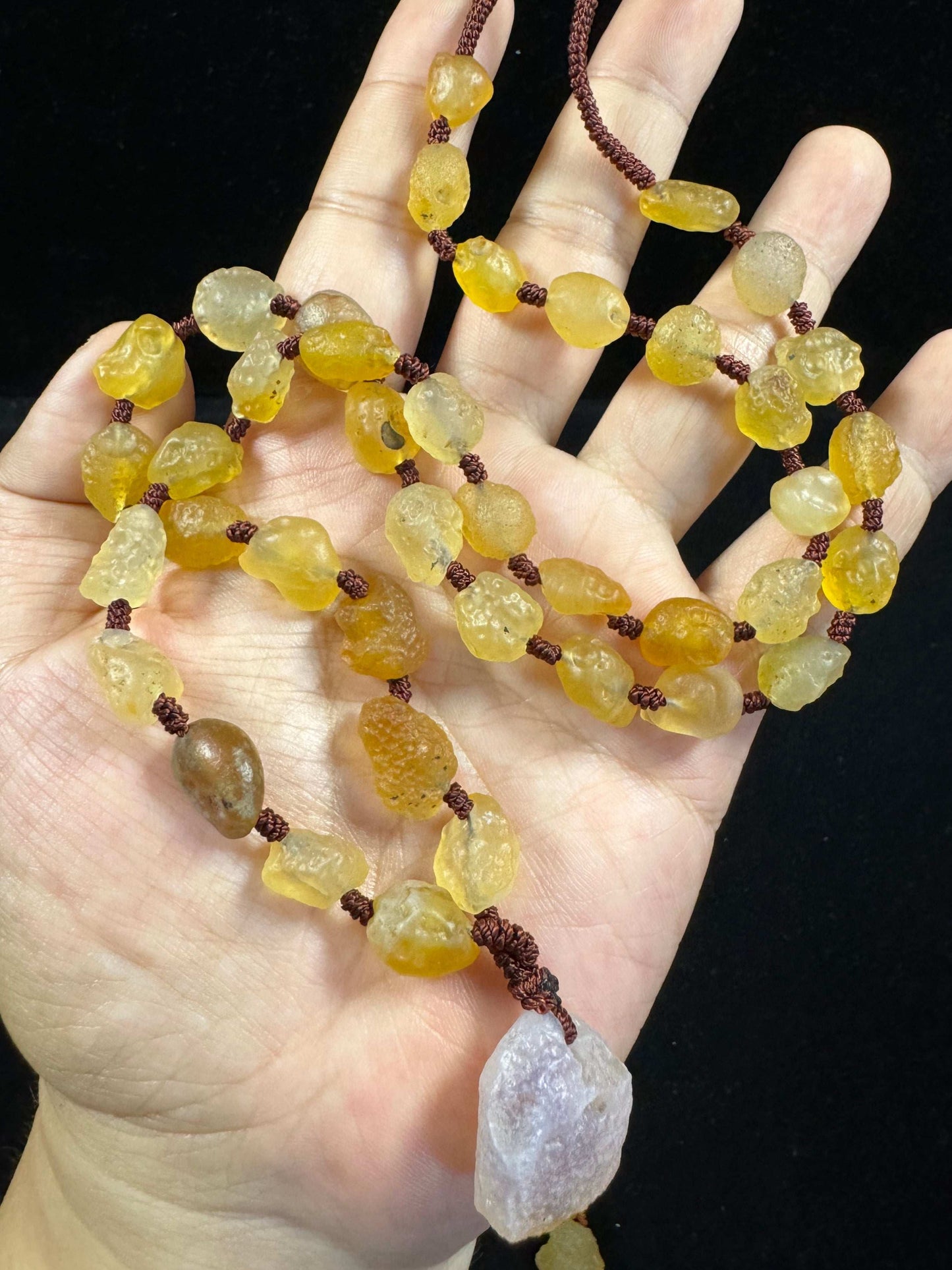 Natural Yellow Sugar Agate Corded Bracelet & Necklace Set – Gobi Handcrafted Jewelry