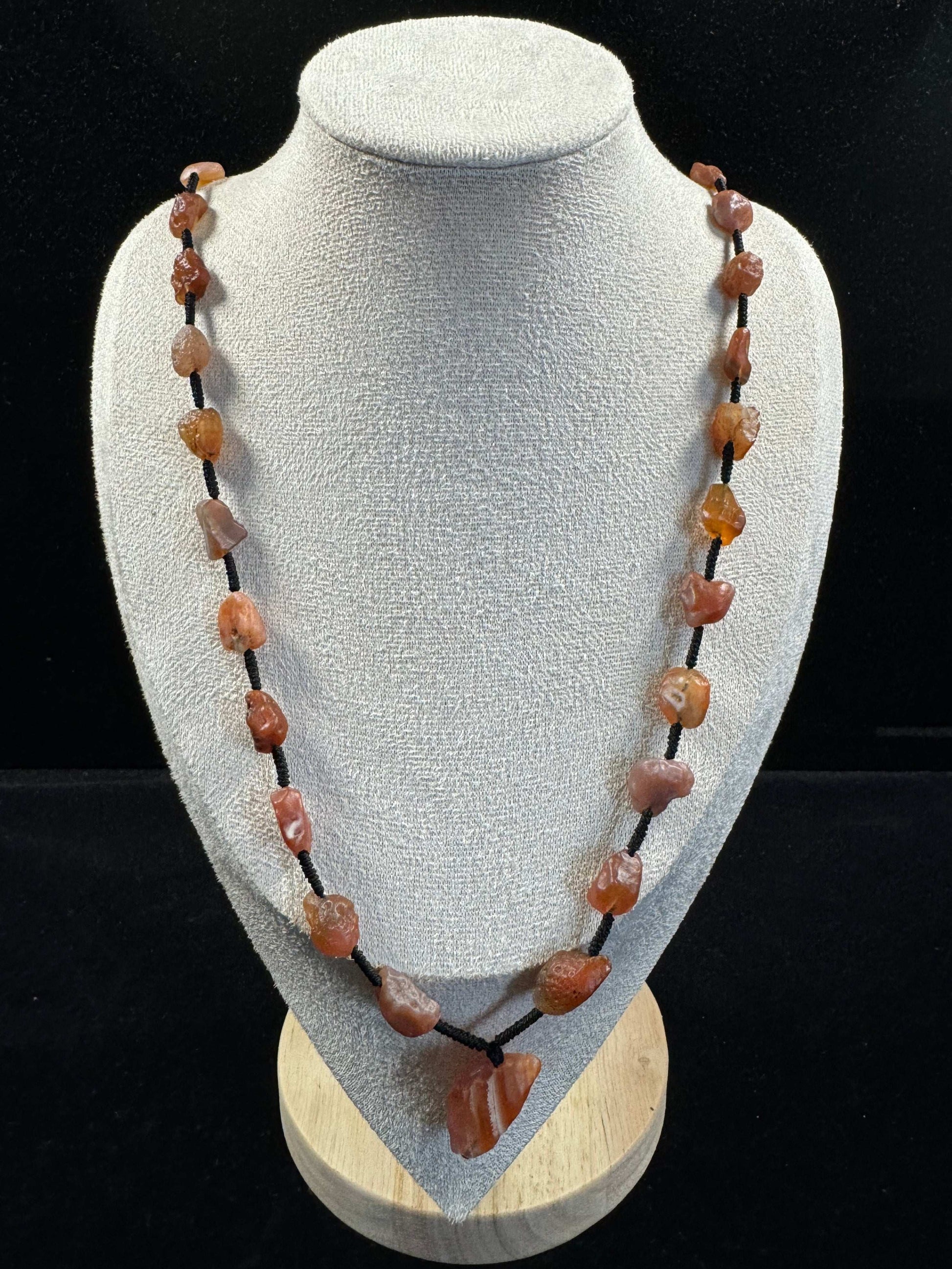 Natural Gobi Red Agate Necklace – Raw Desert Stone Jewelry