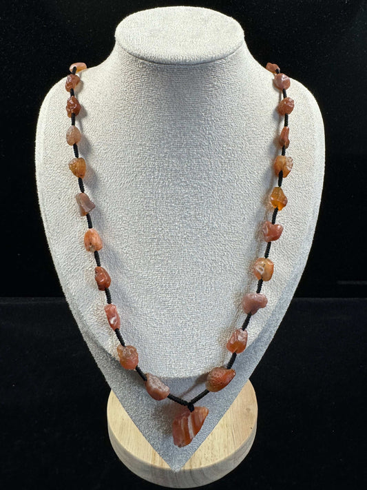 Natural Gobi Red Agate Necklace – Raw Desert Stone Jewelry