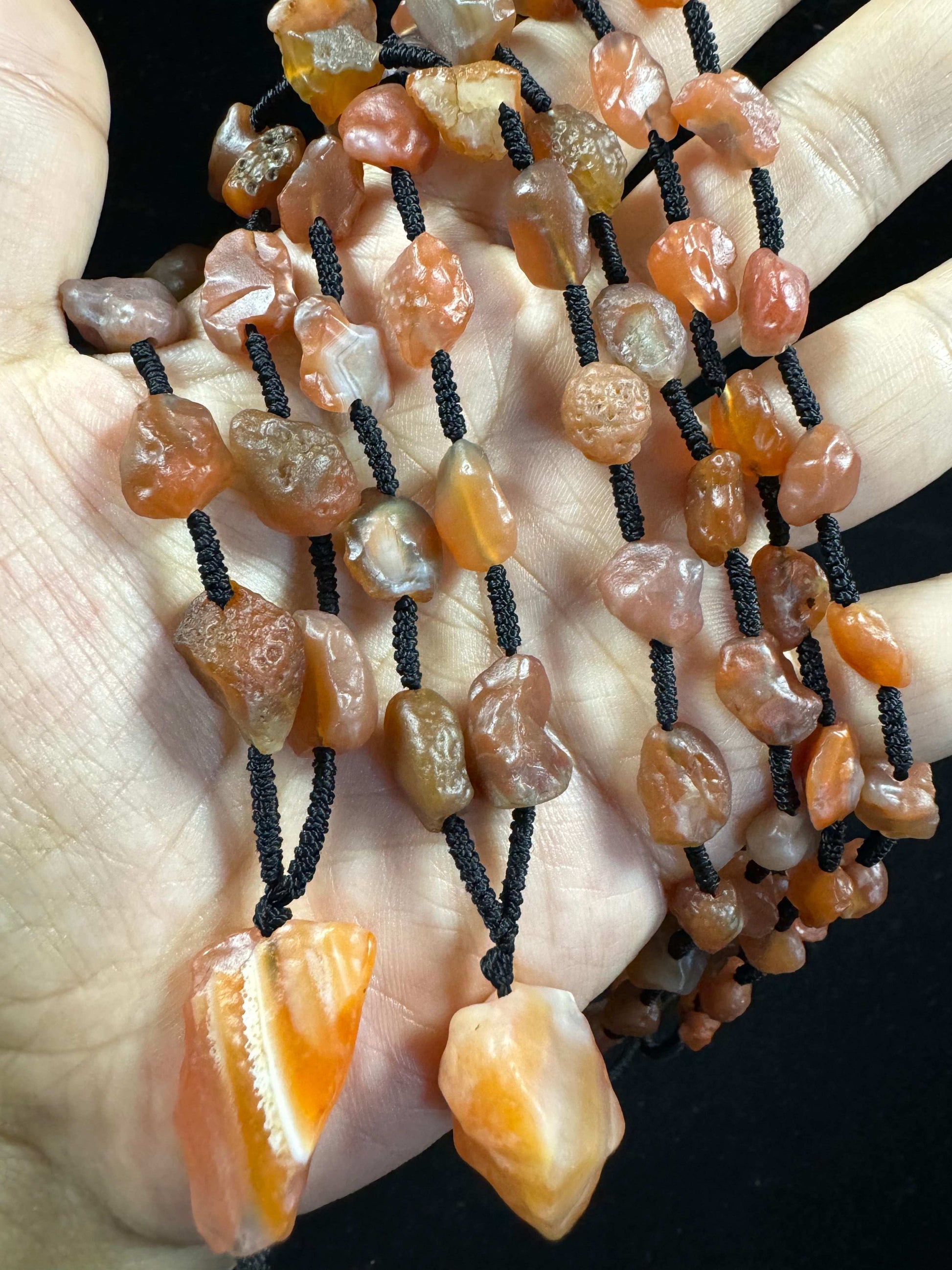 Natural Gobi Red Agate Necklace – Raw Desert Stone Jewelry