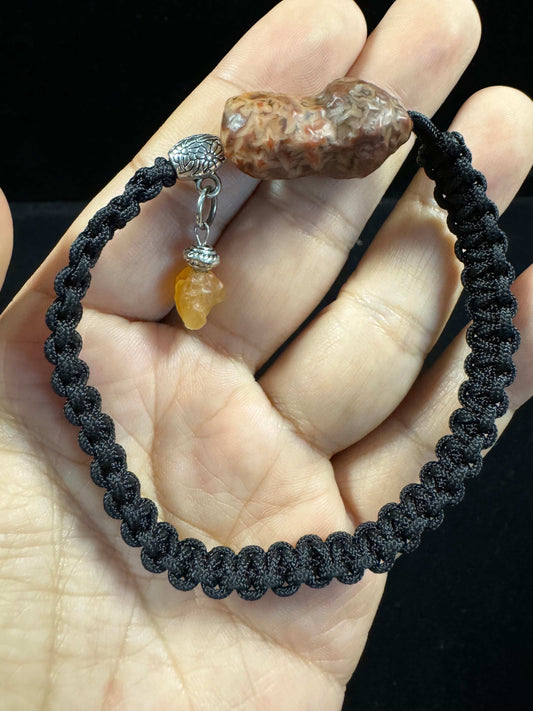 Natural Woven Agate Bracelet – Hand-Braided Healing Stone Jewelry