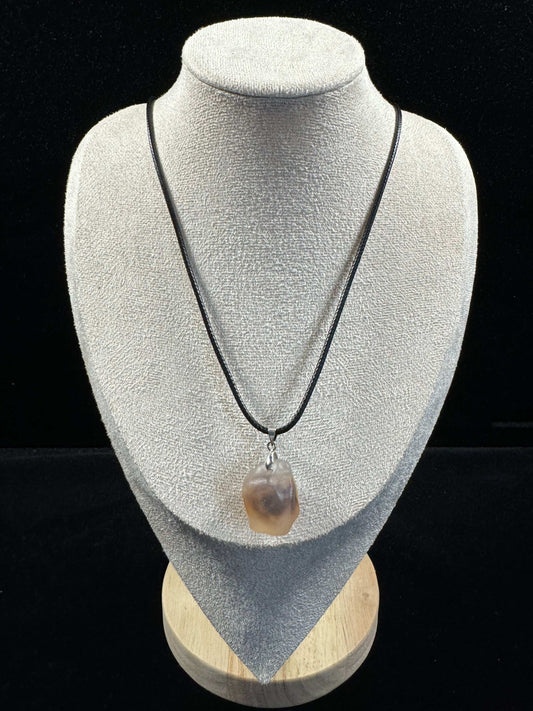 Natural Gobi Black Sugar Heart Agate Pendant Necklace – Raw Stone Jewelry