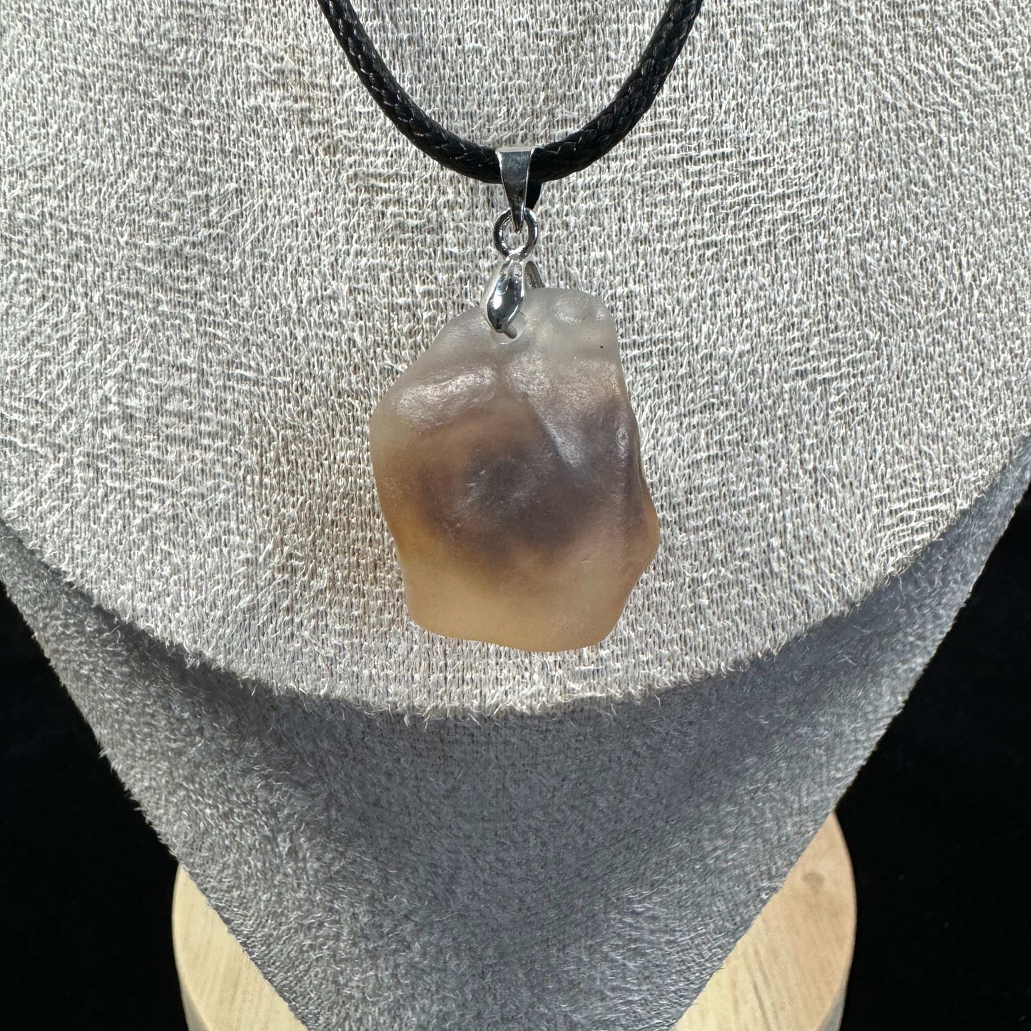 Natural Gobi Black Sugar Heart Agate Pendant Necklace – Raw Stone Jewelry