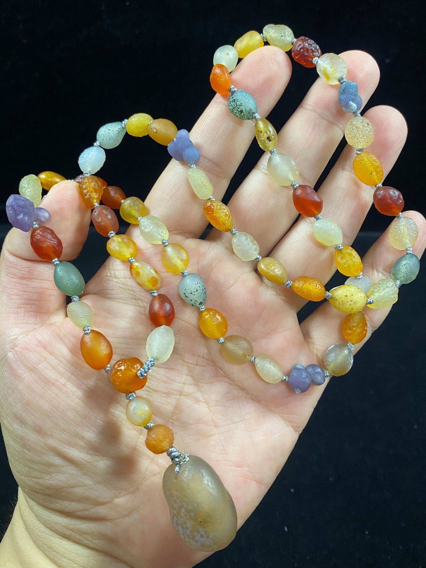 Natural Gobi Colored Beads Agate Necklace – Vibrant Women's Jewelry