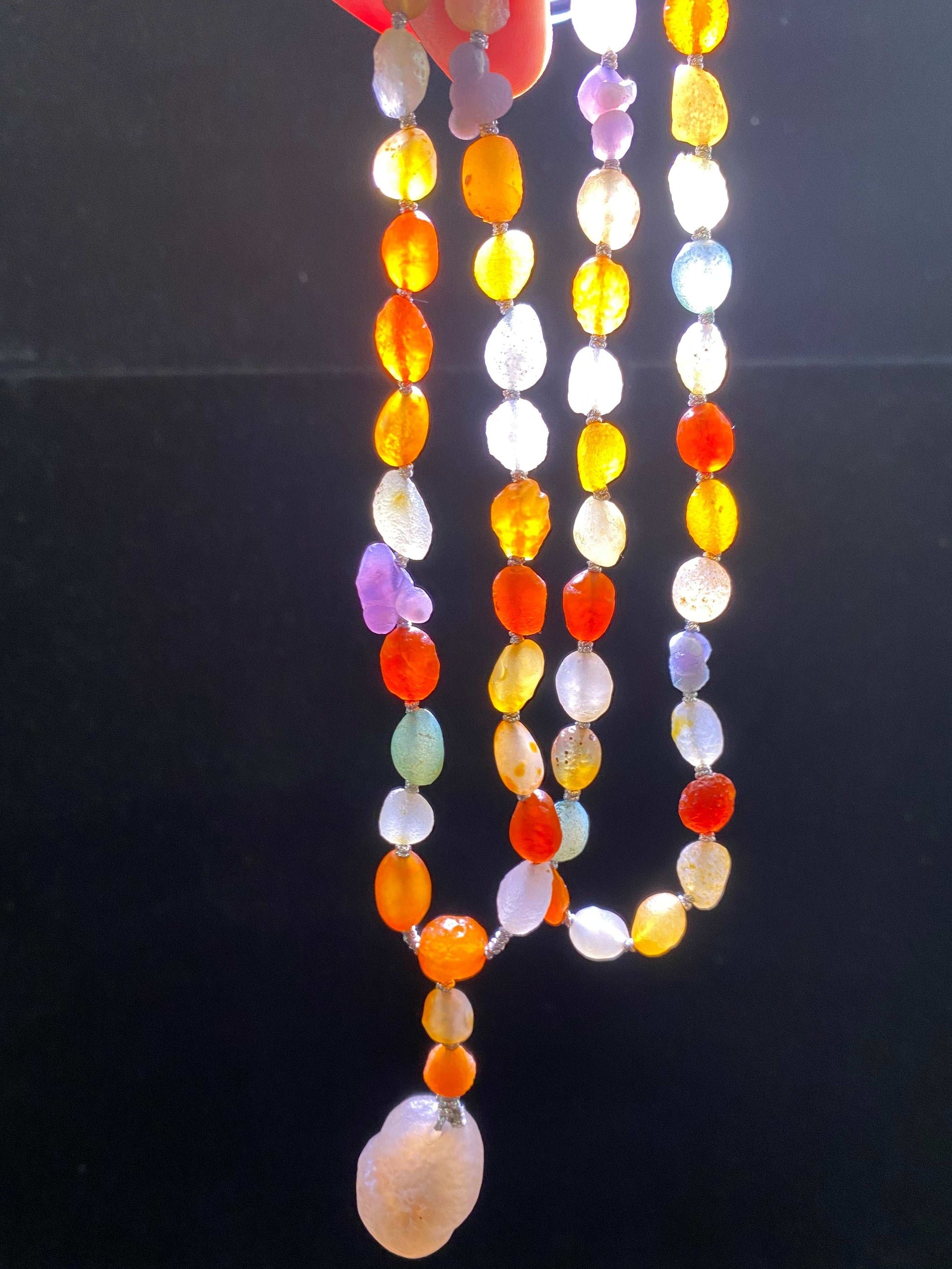 Natural Gobi Colored Beads Agate Necklace – Vibrant Women's Jewelry