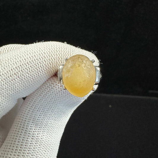 Natural Gobi Yellow Rock Sugar Agate Ring – Sunshine Energy in Every Stone
