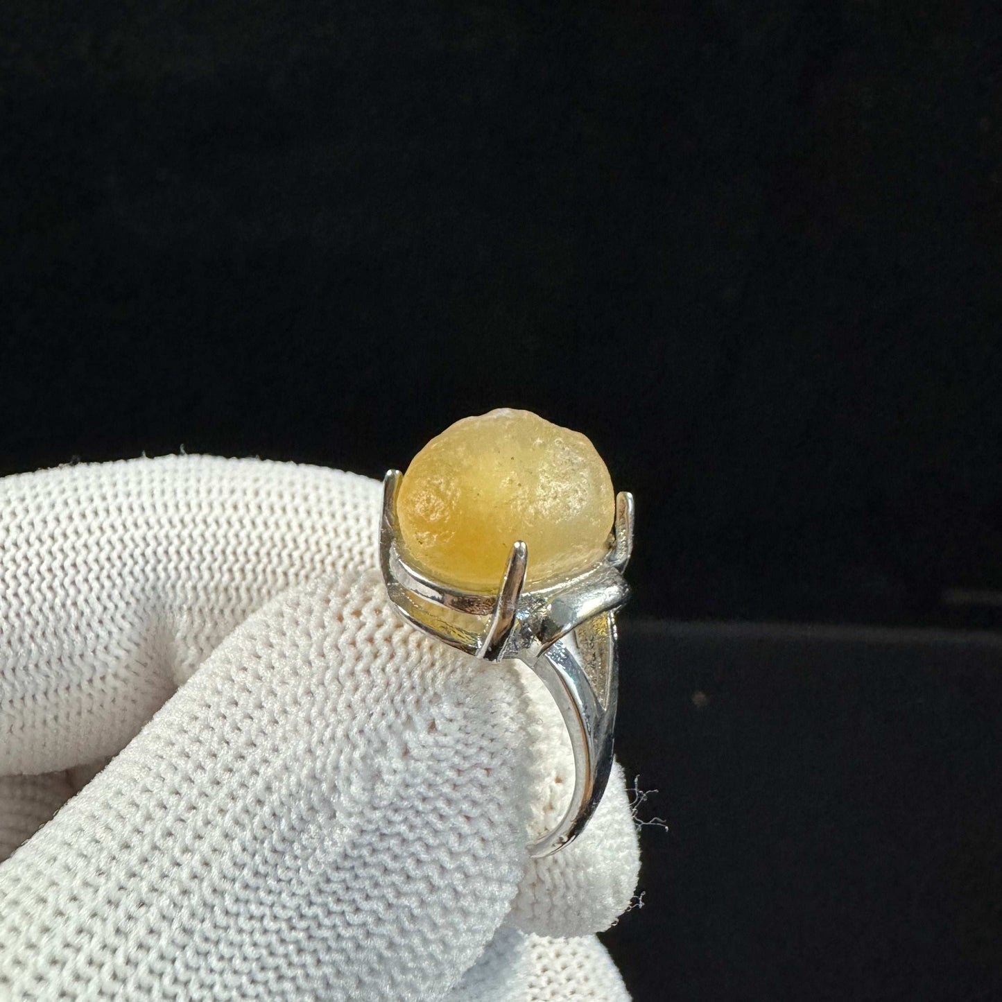 Natural Gobi Yellow Rock Sugar Agate Ring – Sunshine Energy in Every Stone