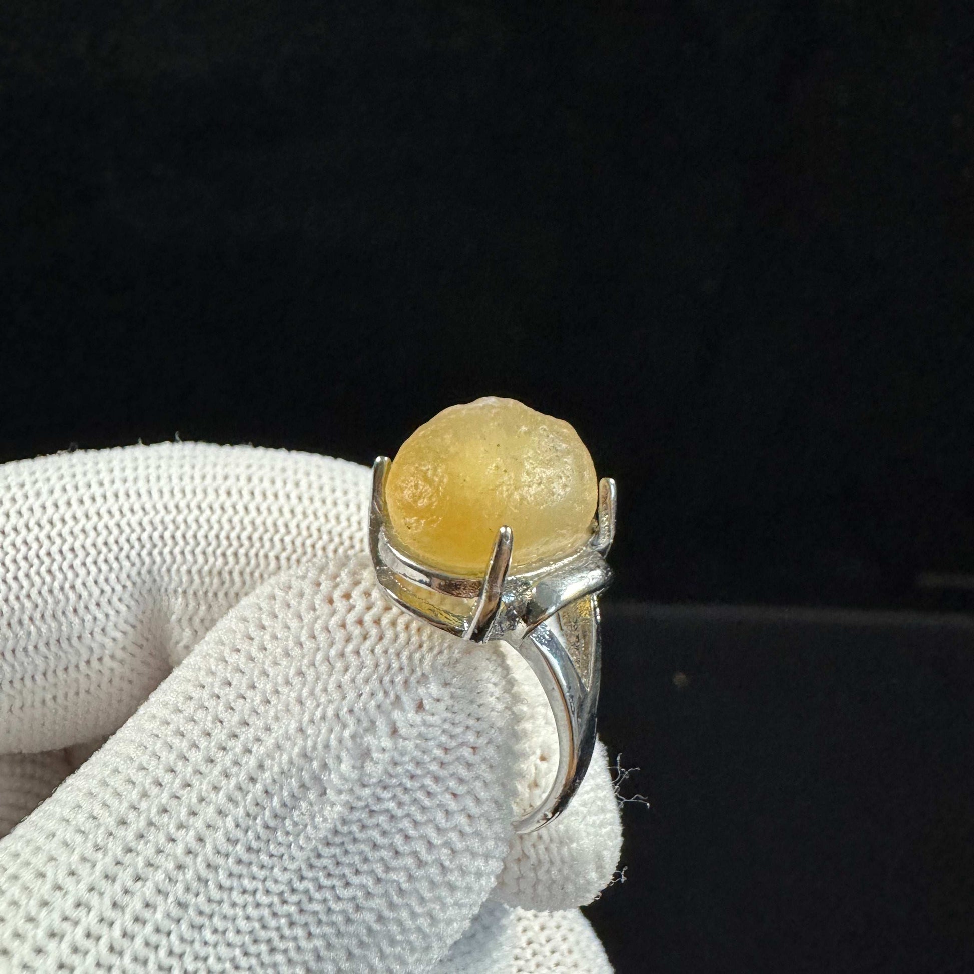 Natural Gobi Yellow Rock Sugar Agate Ring – Sunshine Energy in Every Stone