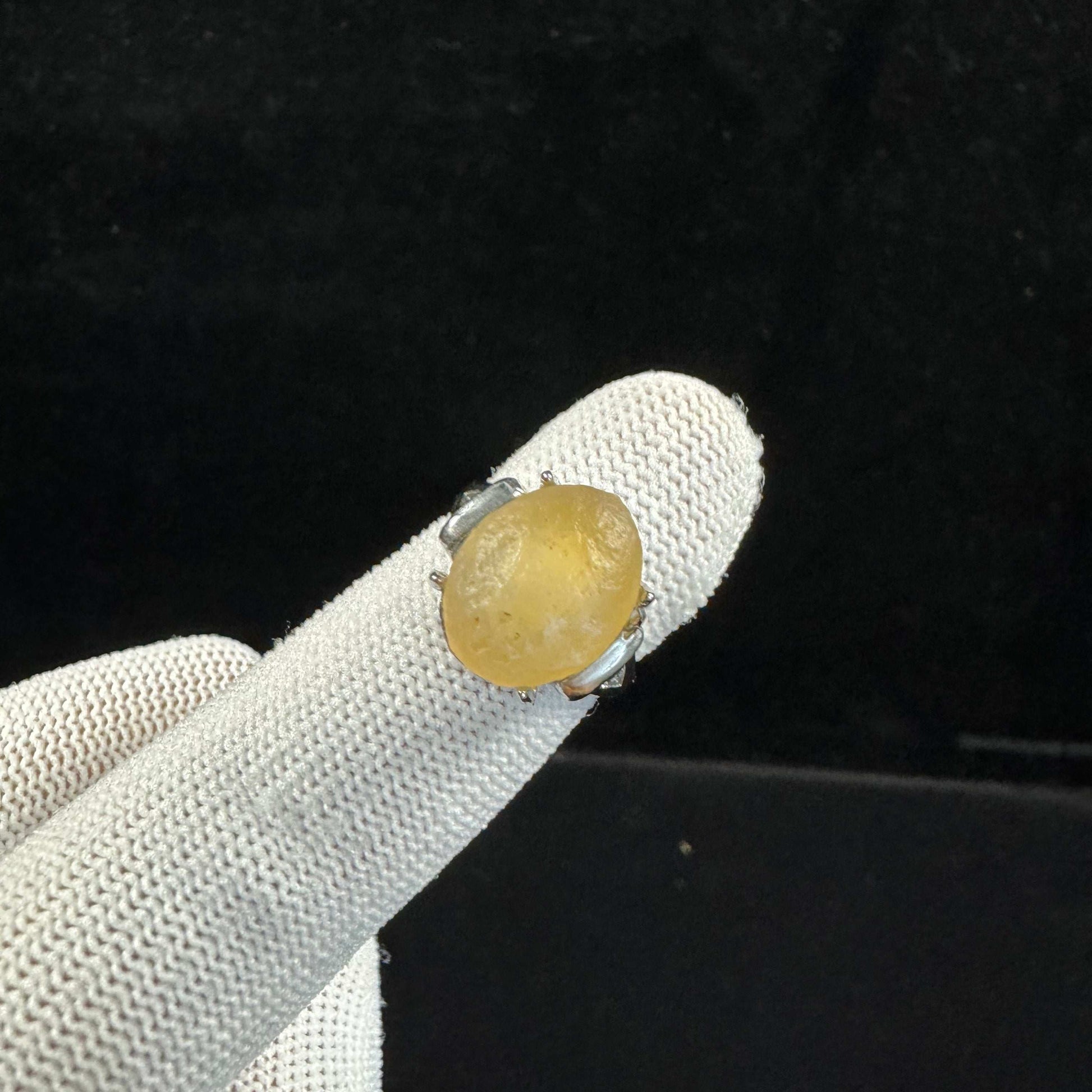 Natural Gobi Yellow Rock Sugar Agate Ring – Sunshine Energy in Every Stone