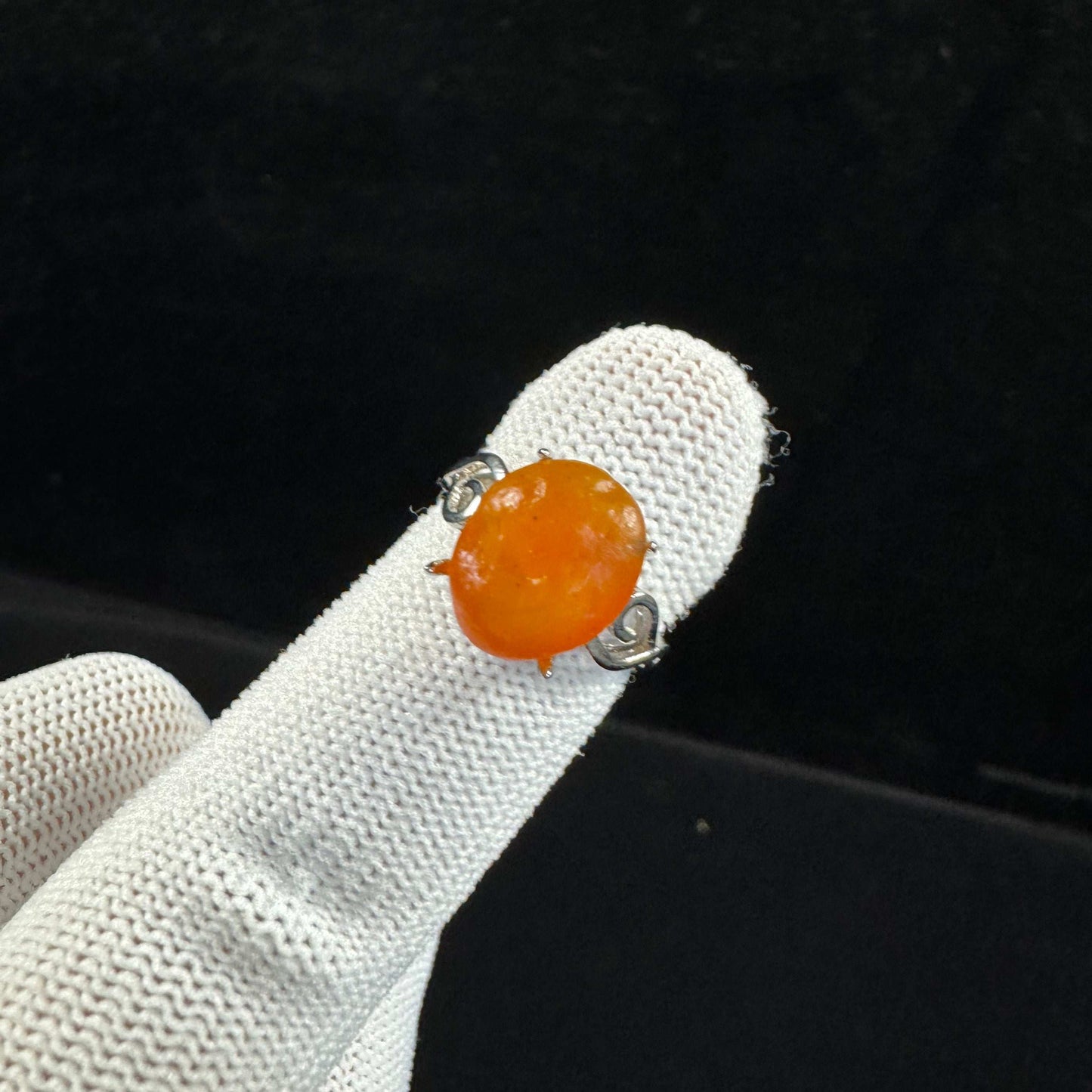 Natural Gobi Orange Rock Sugar Agate Ring – Confidence & Warm Energy
