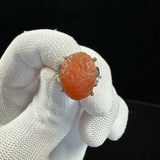 Natural Gobi Orange Agate Ring – Radiant Desert Gemstone Energy