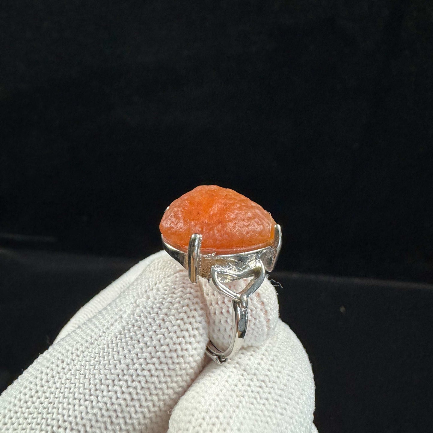 Natural Gobi Orange Agate Ring – Radiant Desert Gemstone Energy