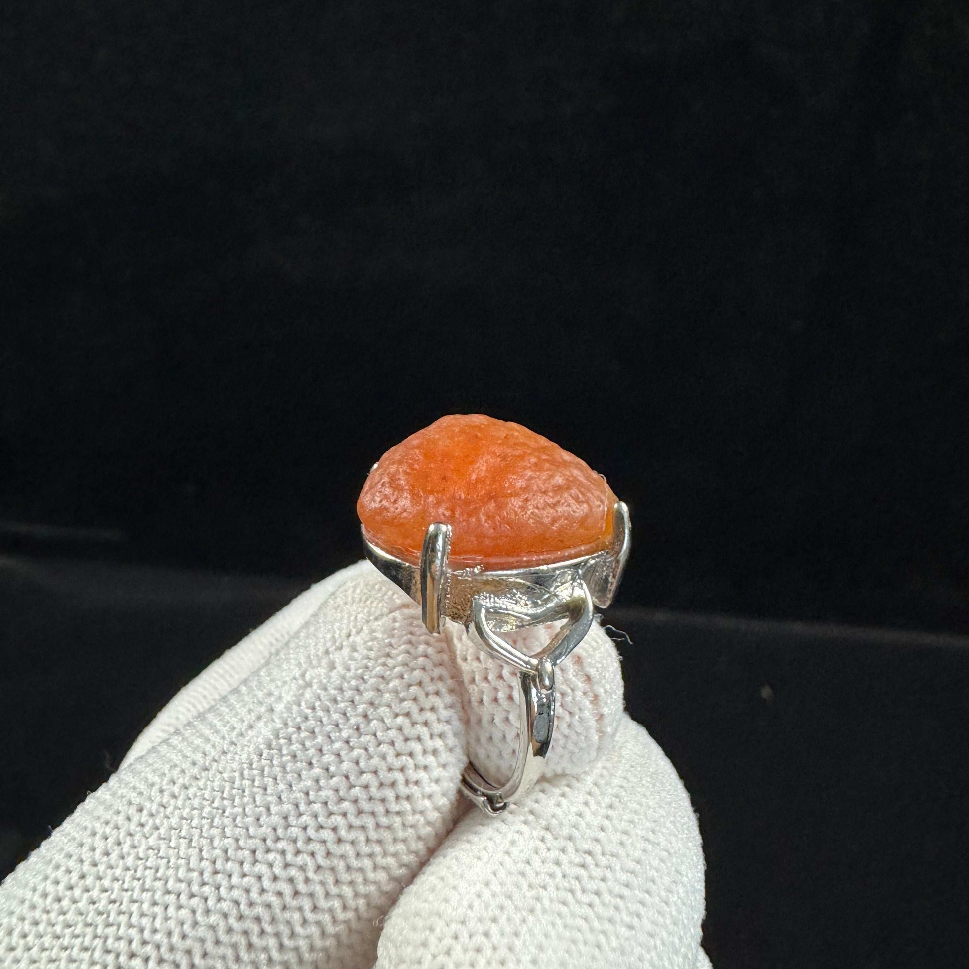 Natural Gobi Orange Agate Ring – Radiant Desert Gemstone Energy