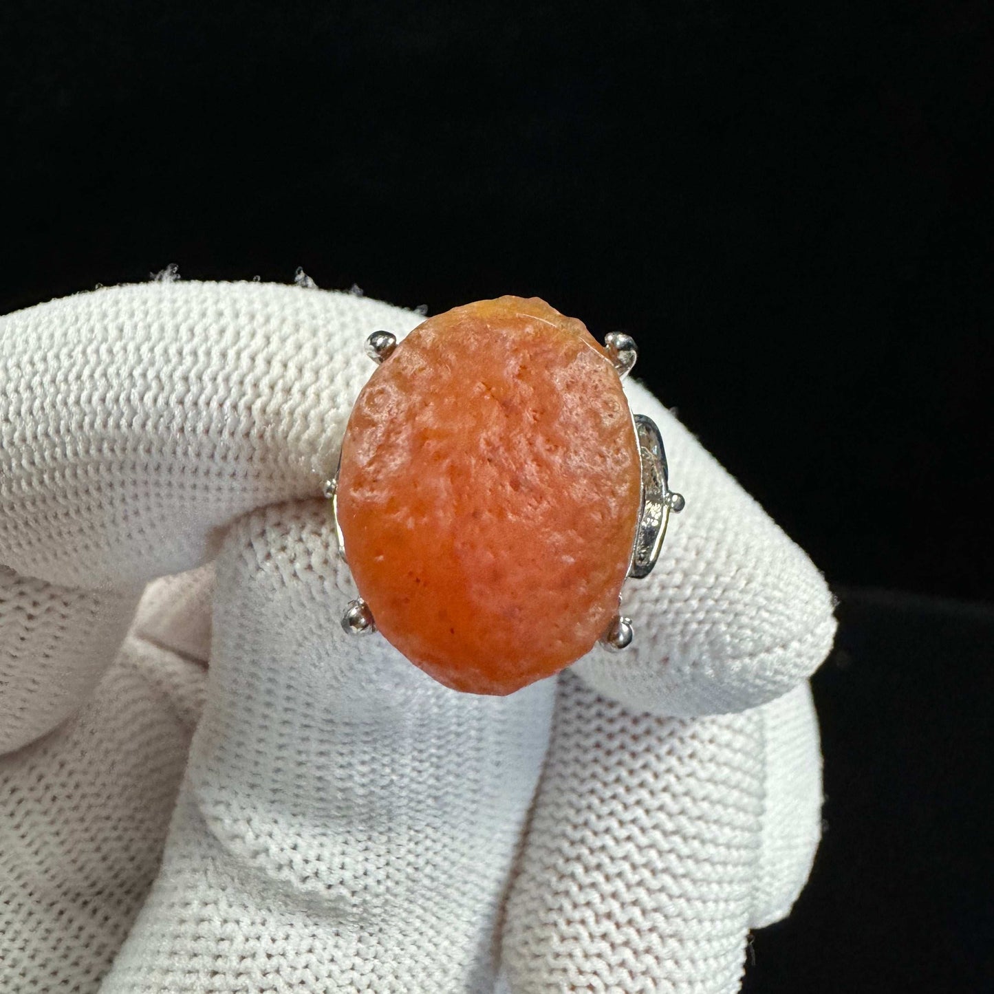 Natural Gobi Orange Agate Ring – Radiant Desert Gemstone Energy