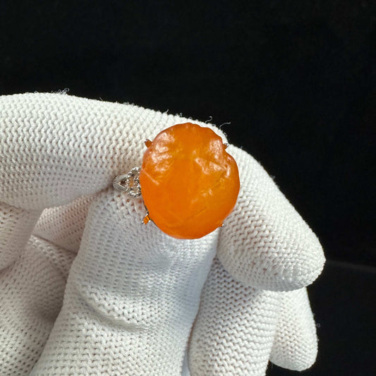 Natural Gobi Orange Candy Agate Ring – Vibrant Energy in Every Stone