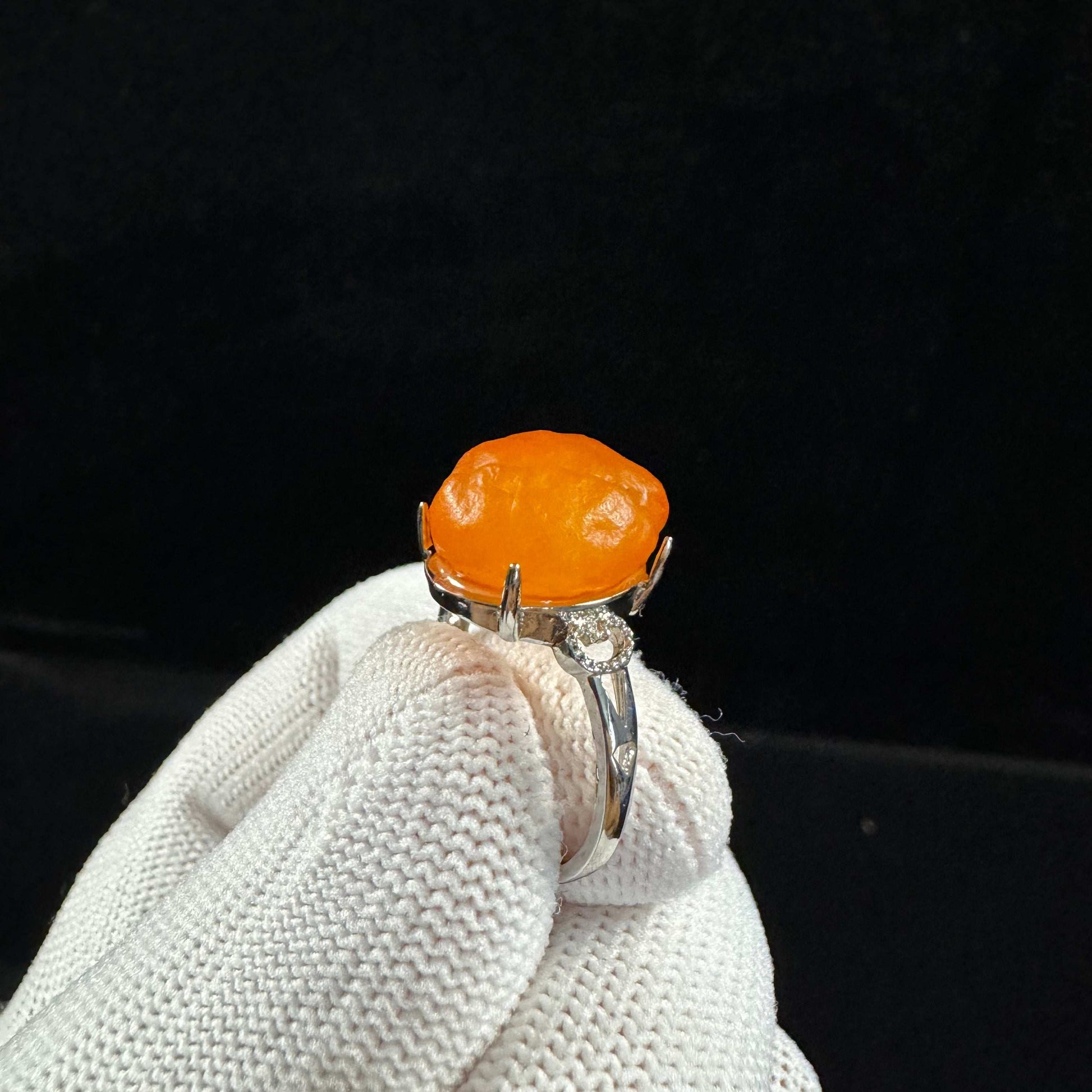 Natural Gobi Orange Candy Agate Ring – Vibrant Energy in Every Stone