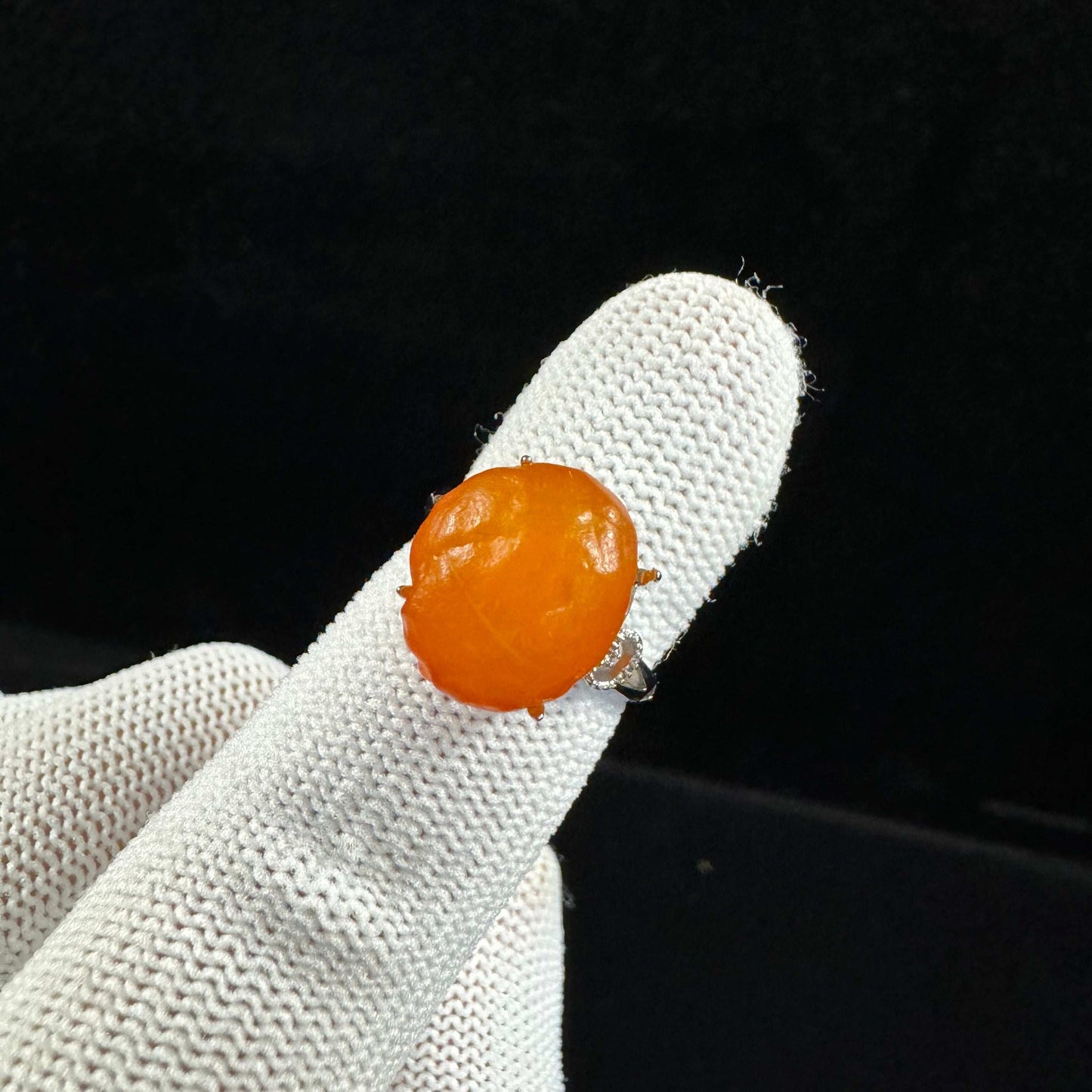 Natural Gobi Orange Candy Agate Ring – Vibrant Energy in Every Stone