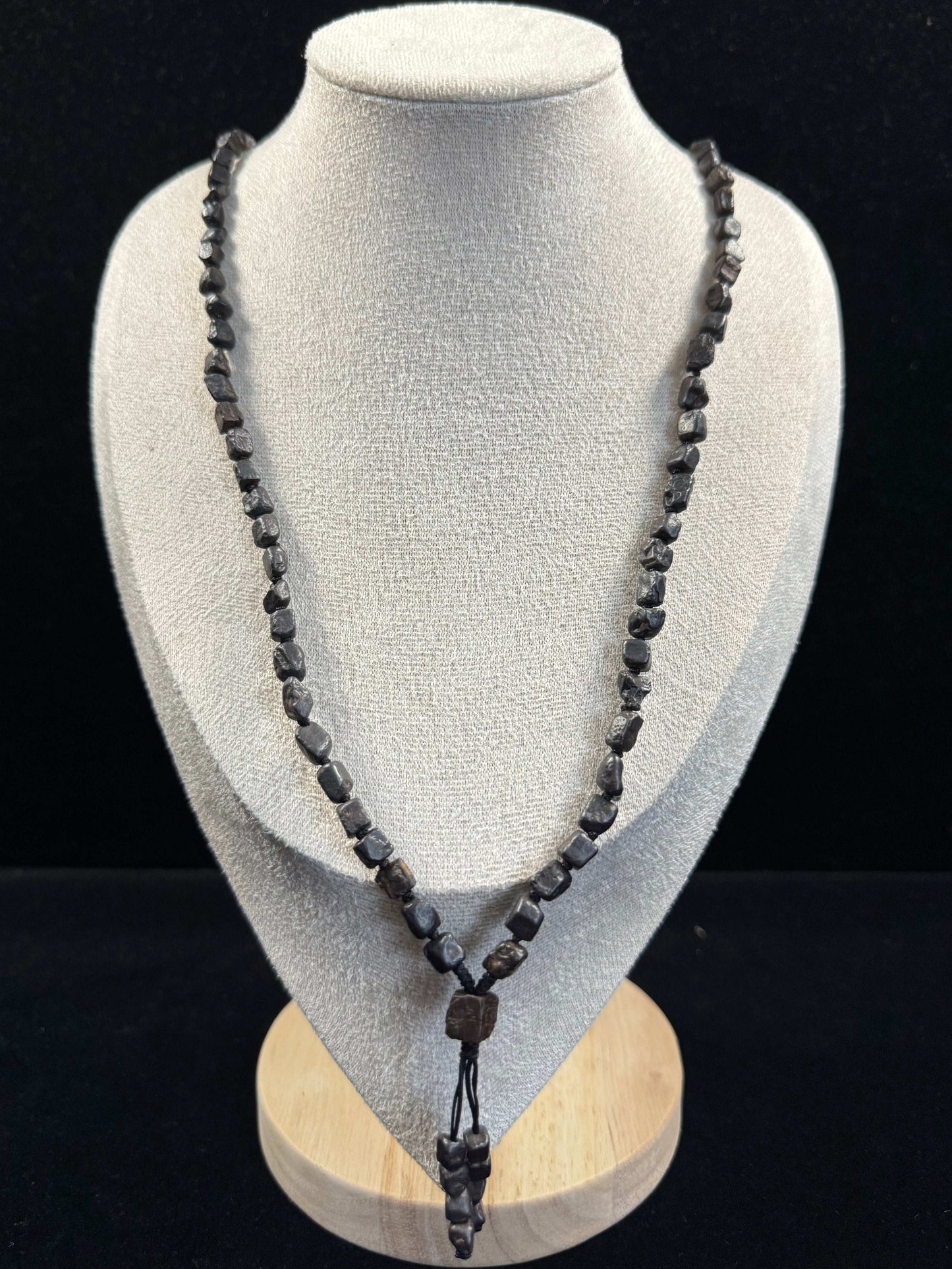 Natural Black Agate Cube Bracelet & Necklace Set (Black Diamond Look) | Gobi Raw Stone Jewelry