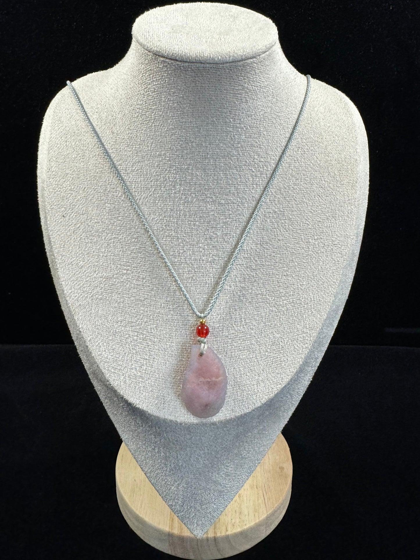 Natural Gobi Pink Sugar Heart Agate Pendant – Love, Softness & Feminine Energy