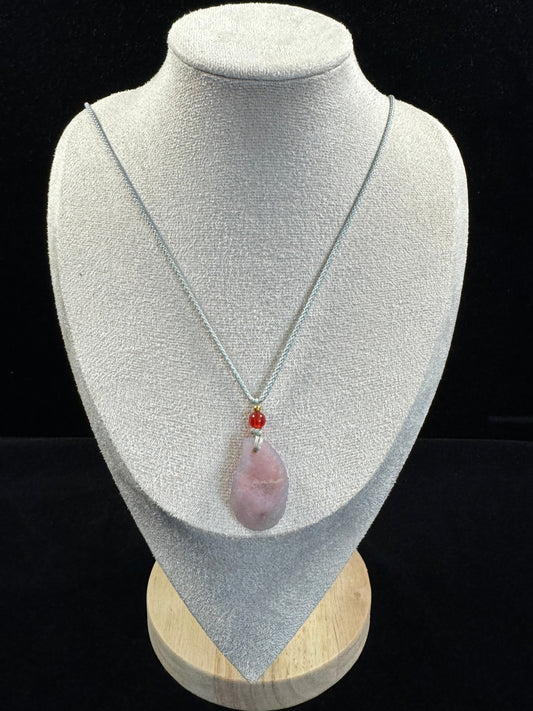 Natural Gobi Pink Sugar Heart Agate Pendant – Love, Softness & Feminine Energy