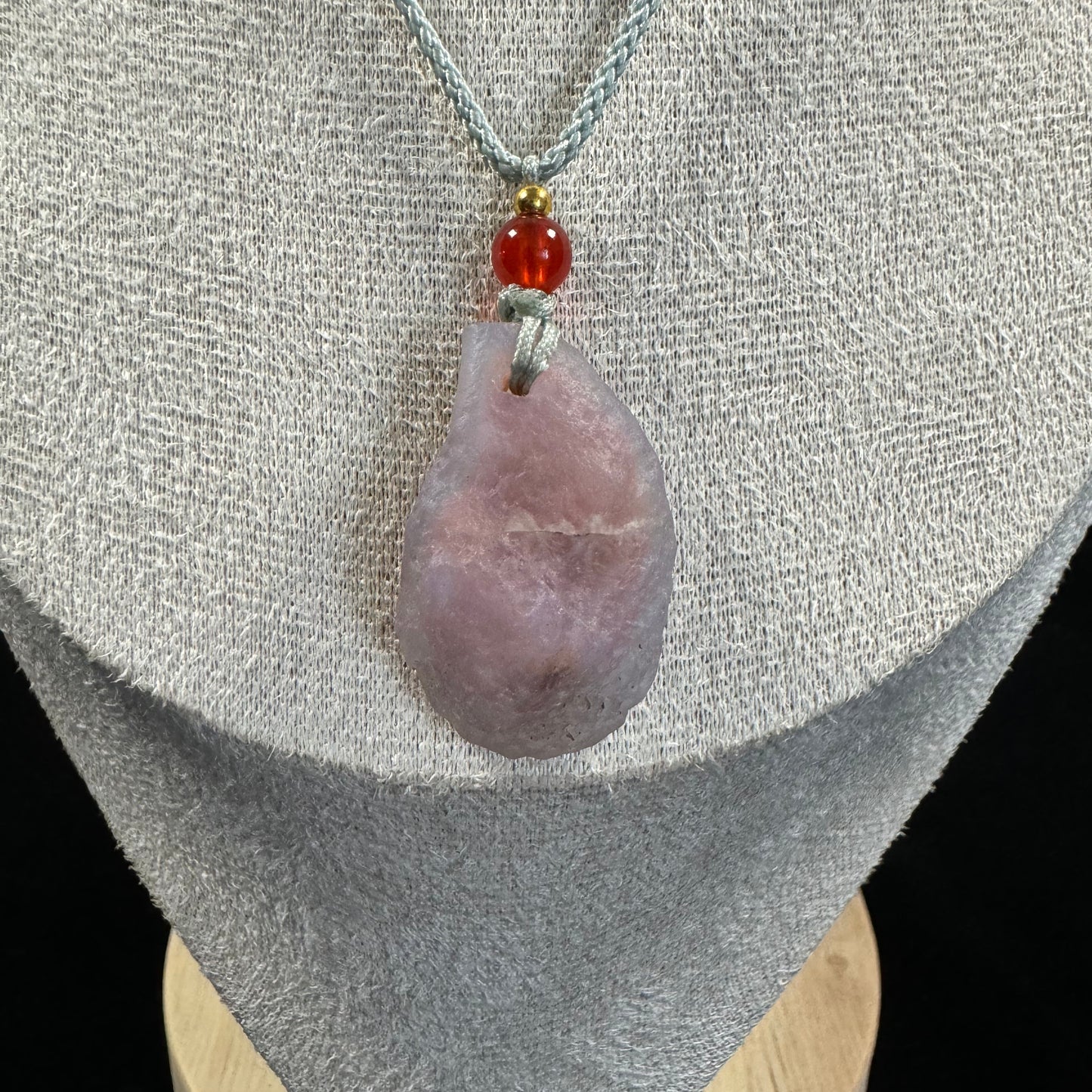 Natural Gobi Pink Sugar Heart Agate Pendant – Love, Softness & Feminine Energy