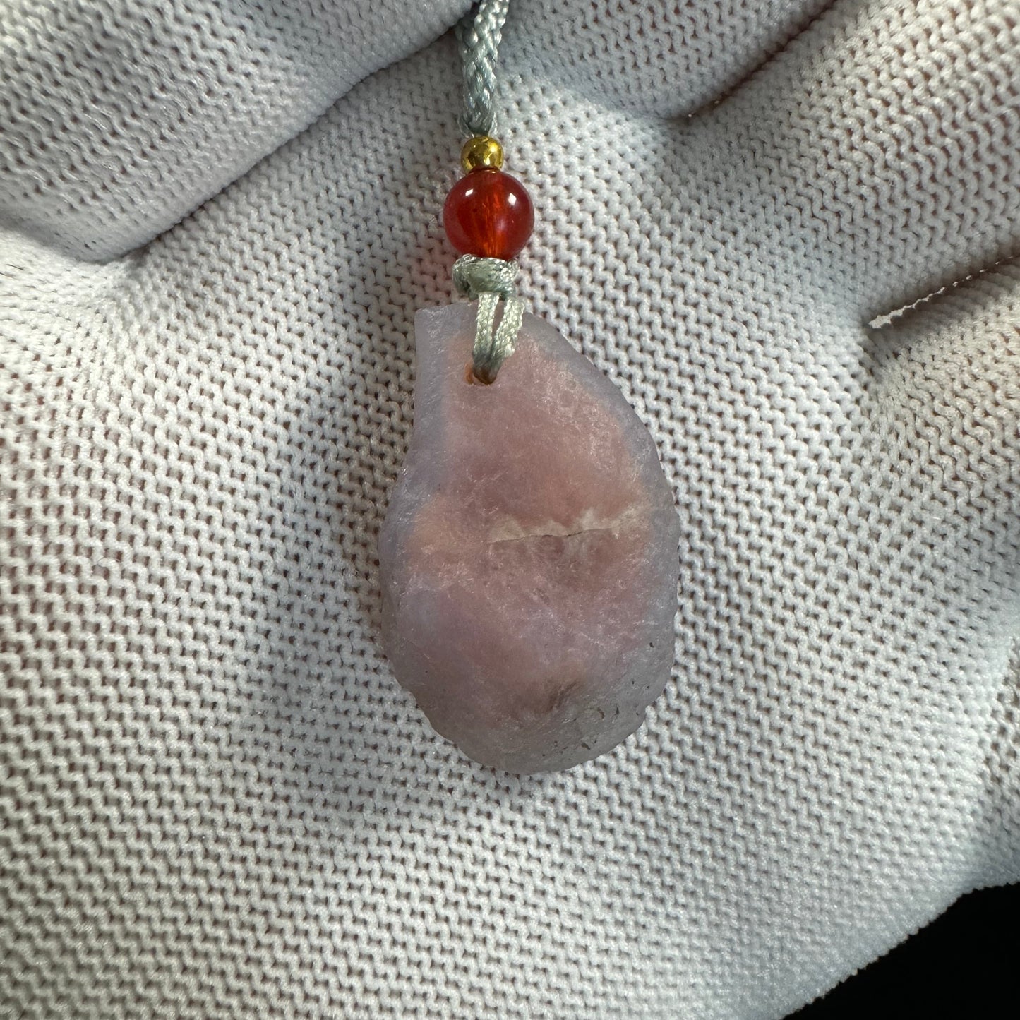 Natural Gobi Pink Sugar Heart Agate Pendant – Love, Softness & Feminine Energy