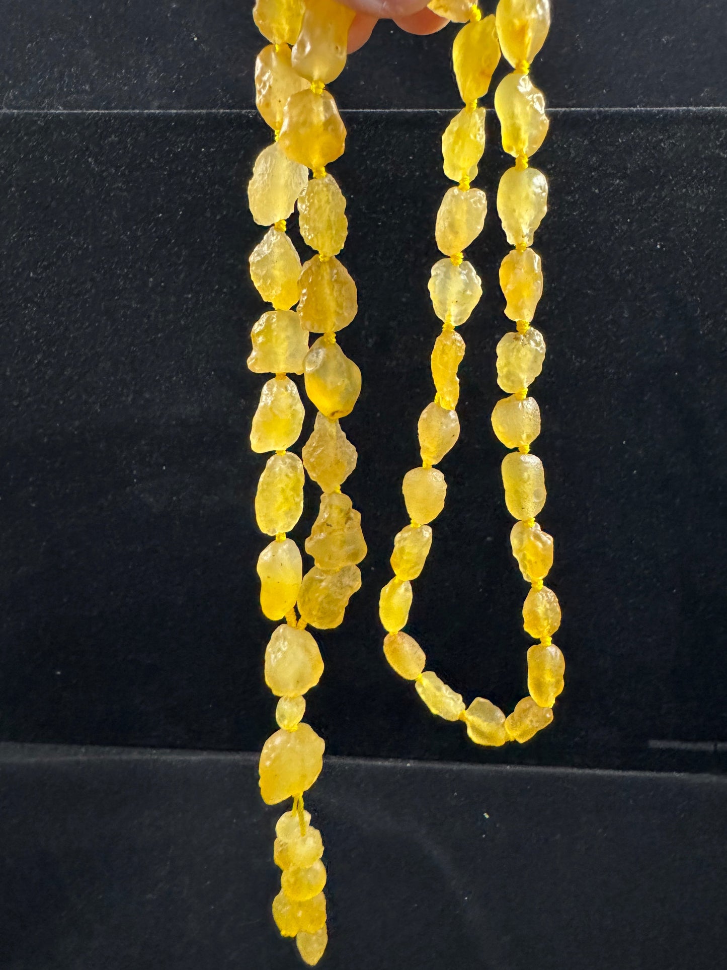 Natural Alxa Gobi Yellow Rock Sugar Agate Necklace – Warmth & Desert Light