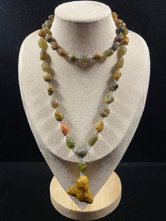 Alashan Natural Gobi Vein Stone Agate Necklace – Ancient Desert Energy, Modern Elegance