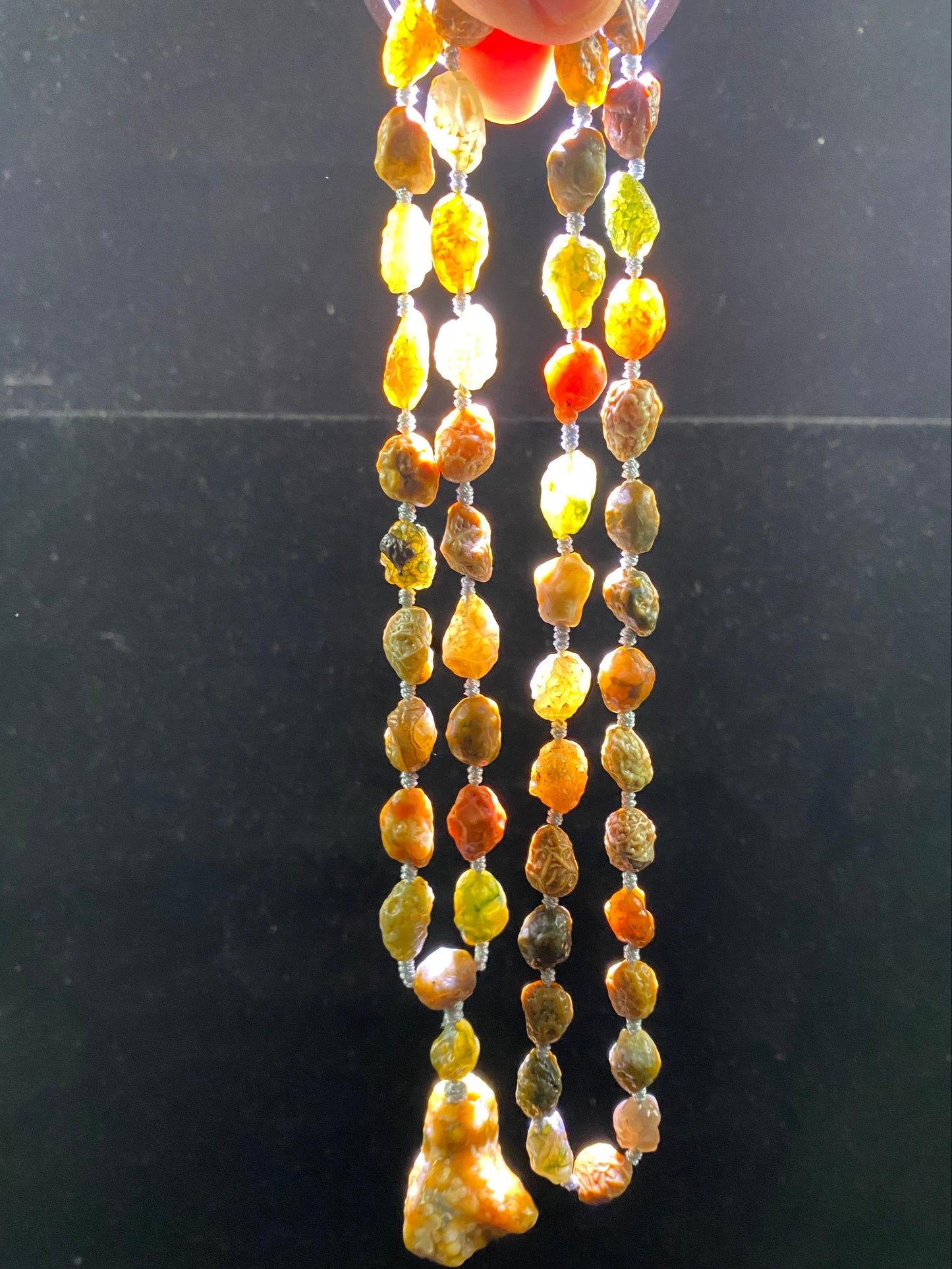 Alashan Natural Gobi Vein Stone Agate Necklace – Ancient Desert Energy, Modern Elegance