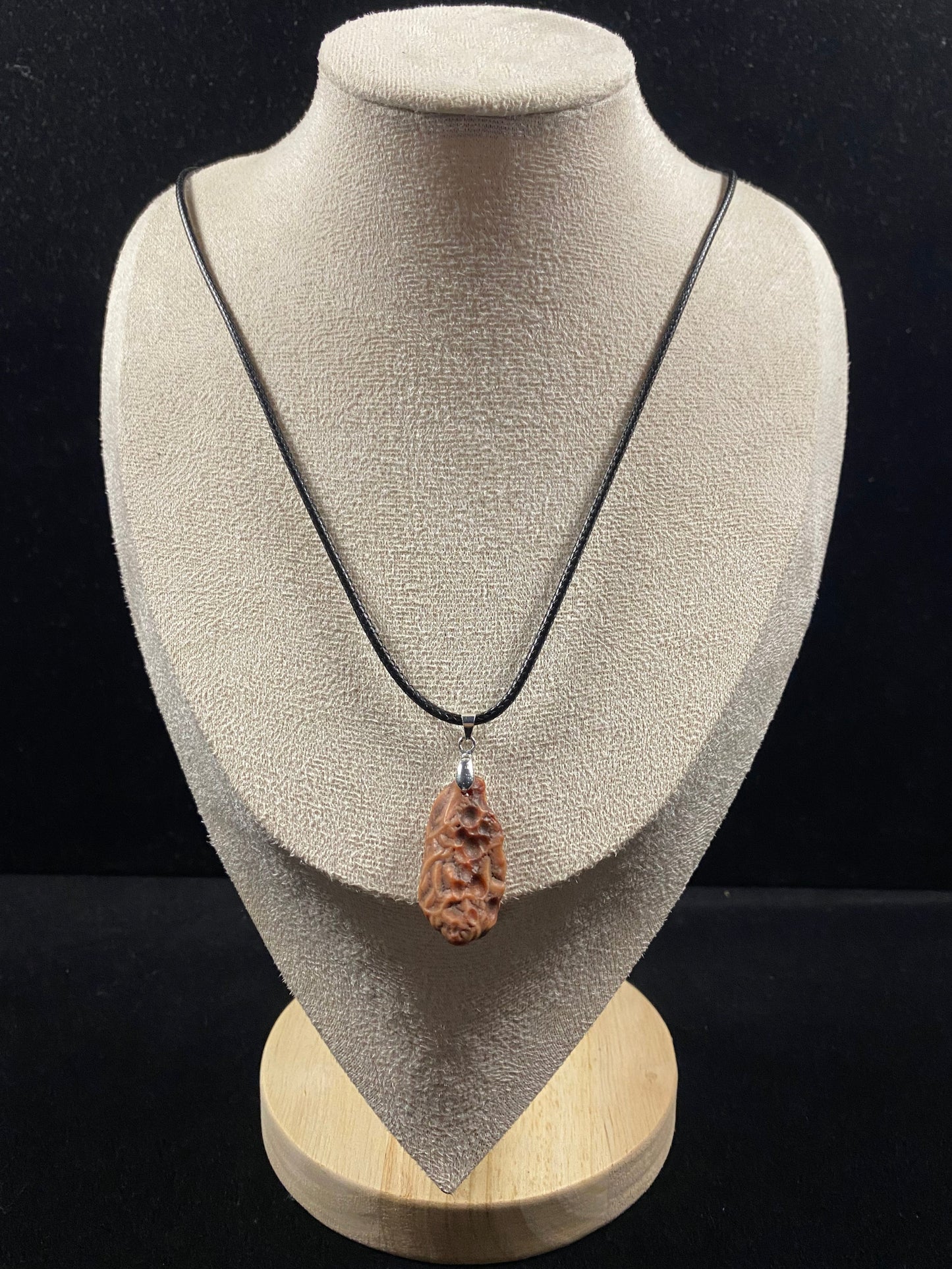 Natural Gobi Red Vein Agate Necklace Pendant – Desert Energy in Deep Red