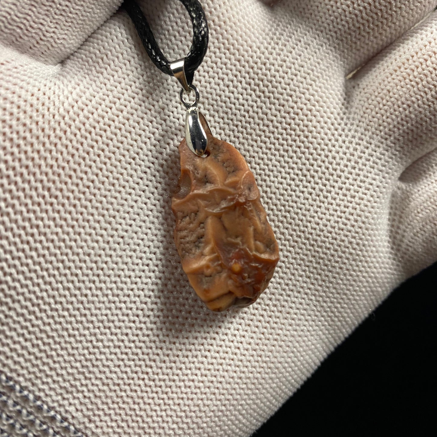 Natural Gobi Red Vein Agate Necklace Pendant – Desert Energy in Deep Red