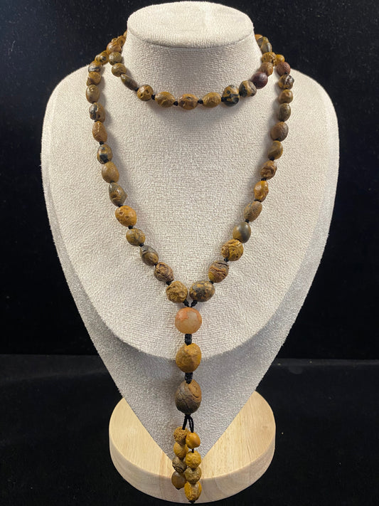 Natural Gobi Earth Eye Stone Raw Stone Energy Necklace