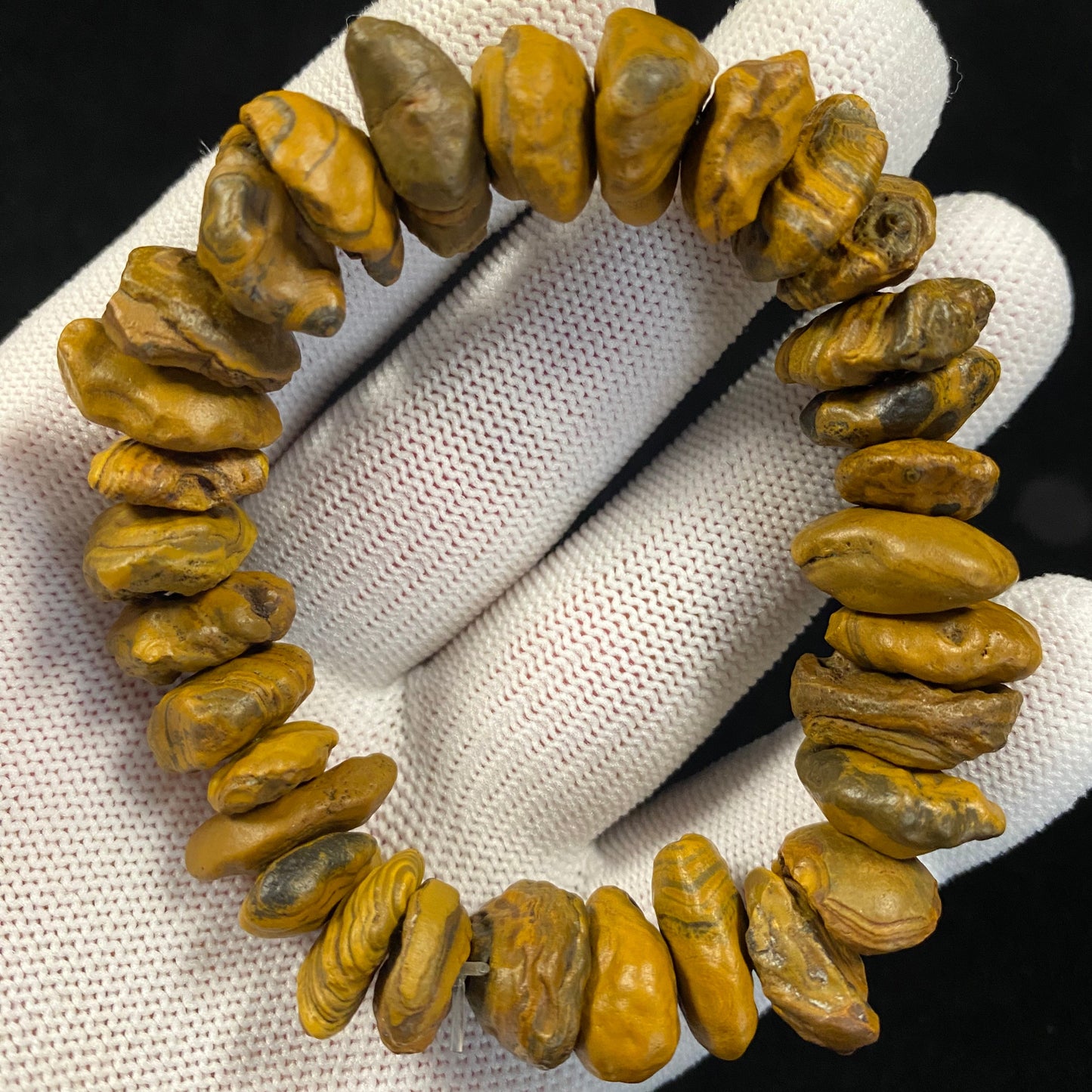 Natural Gobi Coin Raw Stone Energy Bracelet