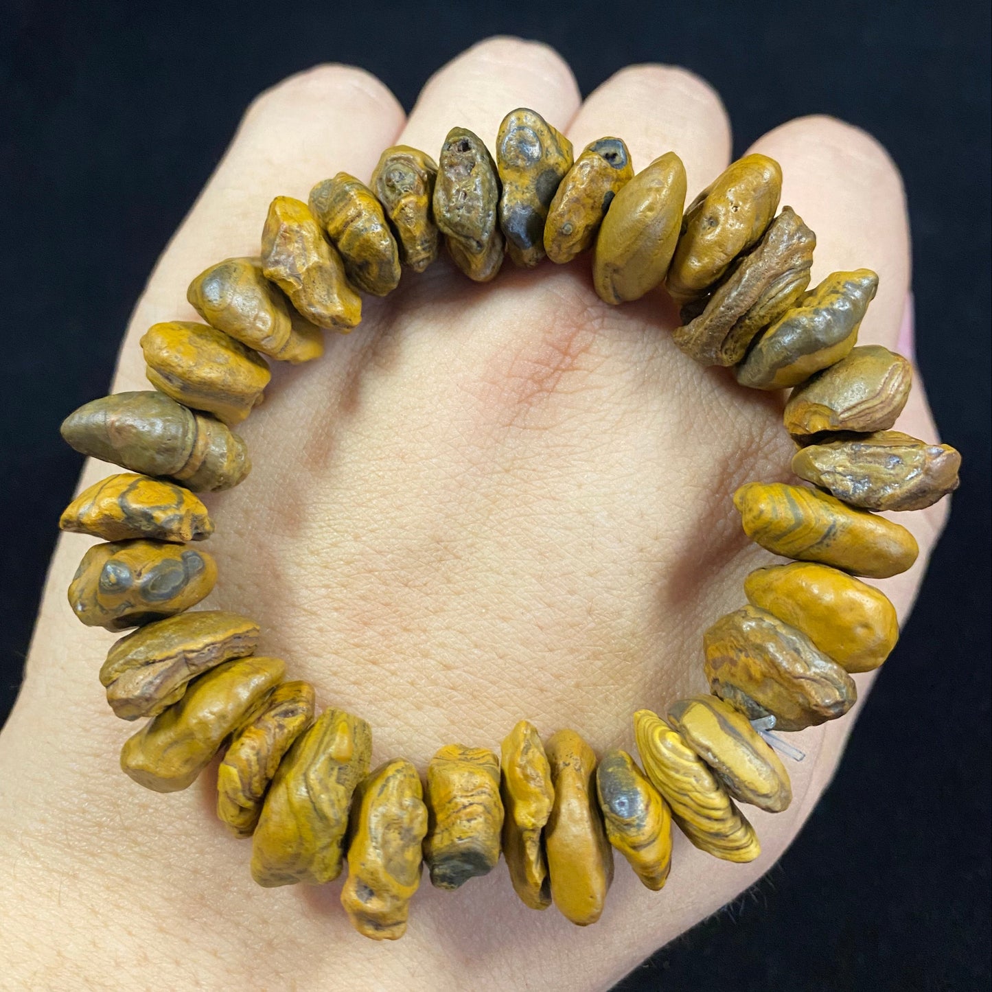 Natural Gobi Coin Raw Stone Energy Bracelet
