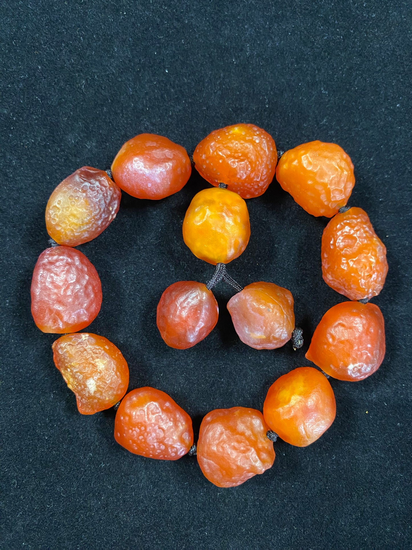 Natural Alxa Gobi Orange Sugar Heart Agate Energy Bracelet -Handmade Stretch Gemstone Jewelry