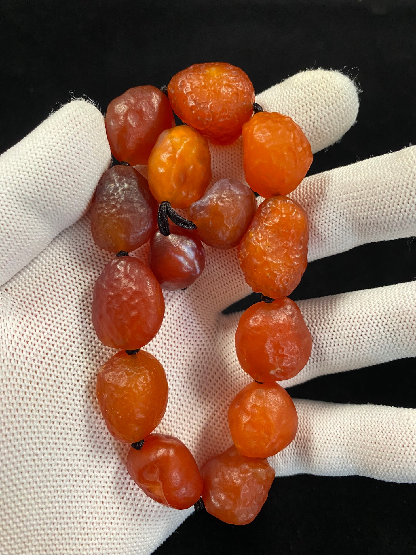 Natural Alxa Gobi Orange Sugar Heart Agate Energy Bracelet -Handmade Stretch Gemstone Jewelry