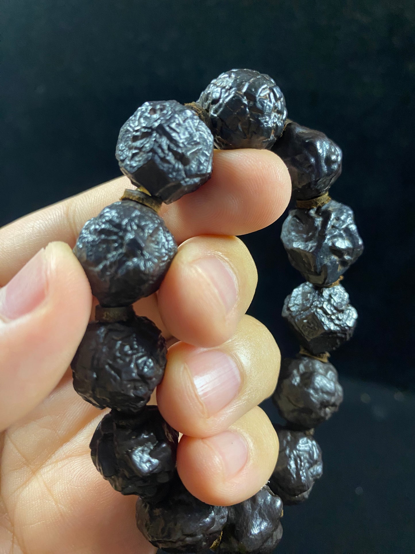 Natural Black Diamond Energy Bracelet – Handmade Desert Stone Jewelry