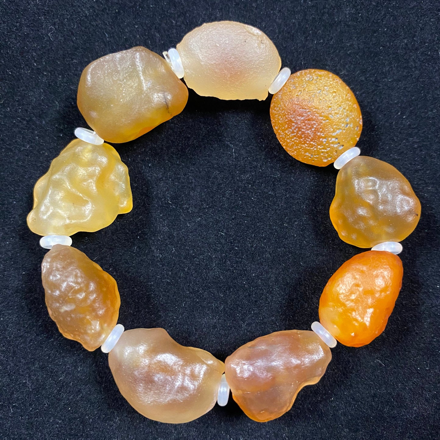 Natural Alxa Gobi Candy Agate Bracelet | Vibrant Desert Stone Jewelry A