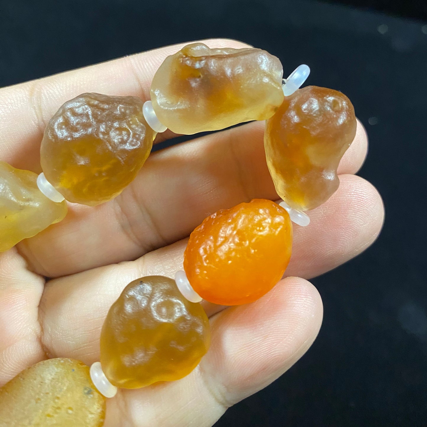 Natural Alxa Gobi Candy Agate Bracelet | Vibrant Desert Stone Jewelry A
