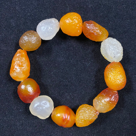Natural Alxa Gobi Color Candy Agate Bracelet | Vibrant Desert Stone Jewelry B