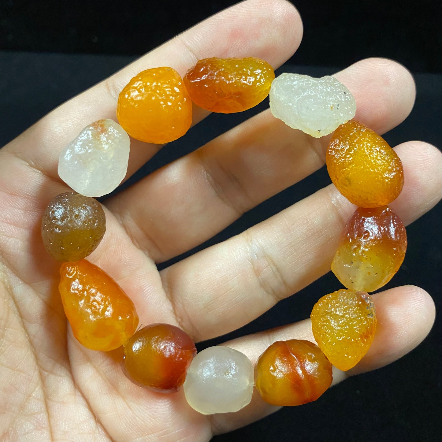 Natural Alxa Gobi Color Candy Agate Bracelet | Vibrant Desert Stone Jewelry B