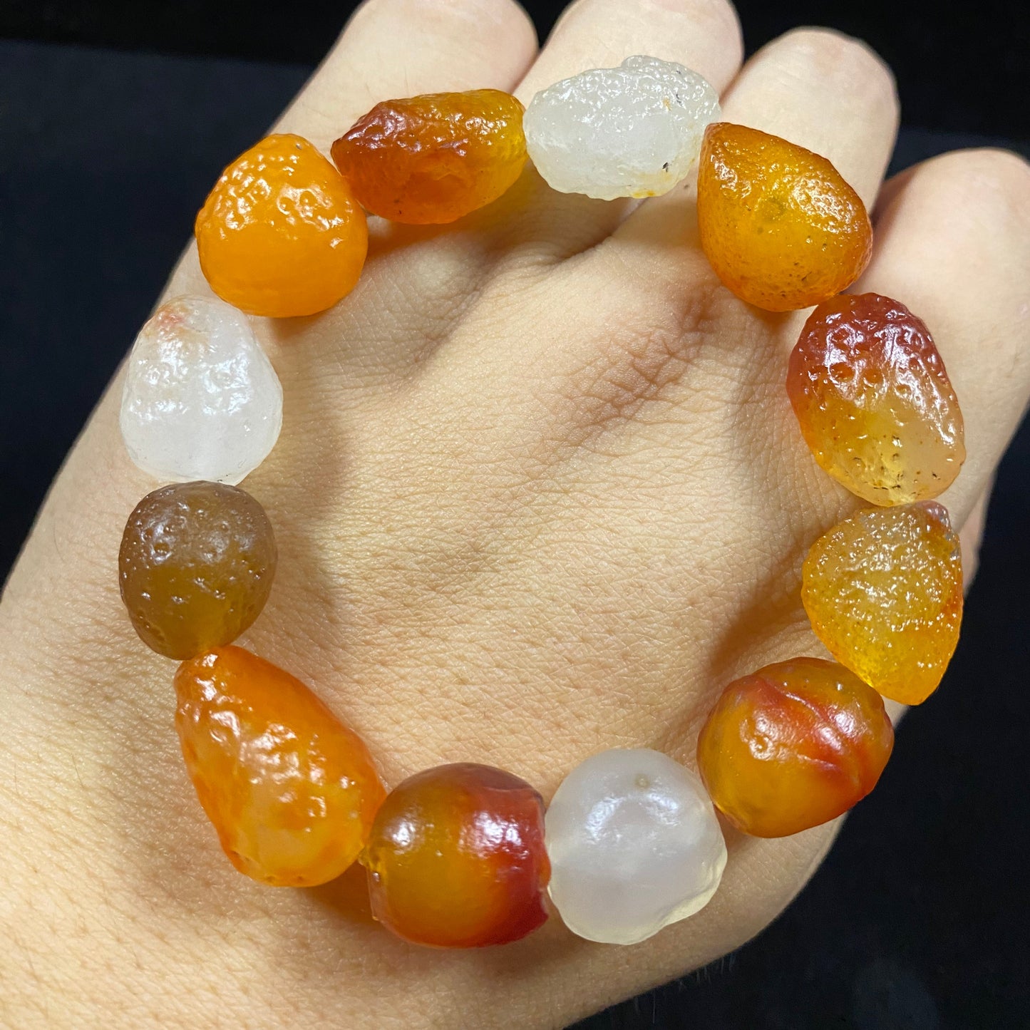 Natural Alxa Gobi Color Candy Agate Bracelet | Vibrant Desert Stone Jewelry B
