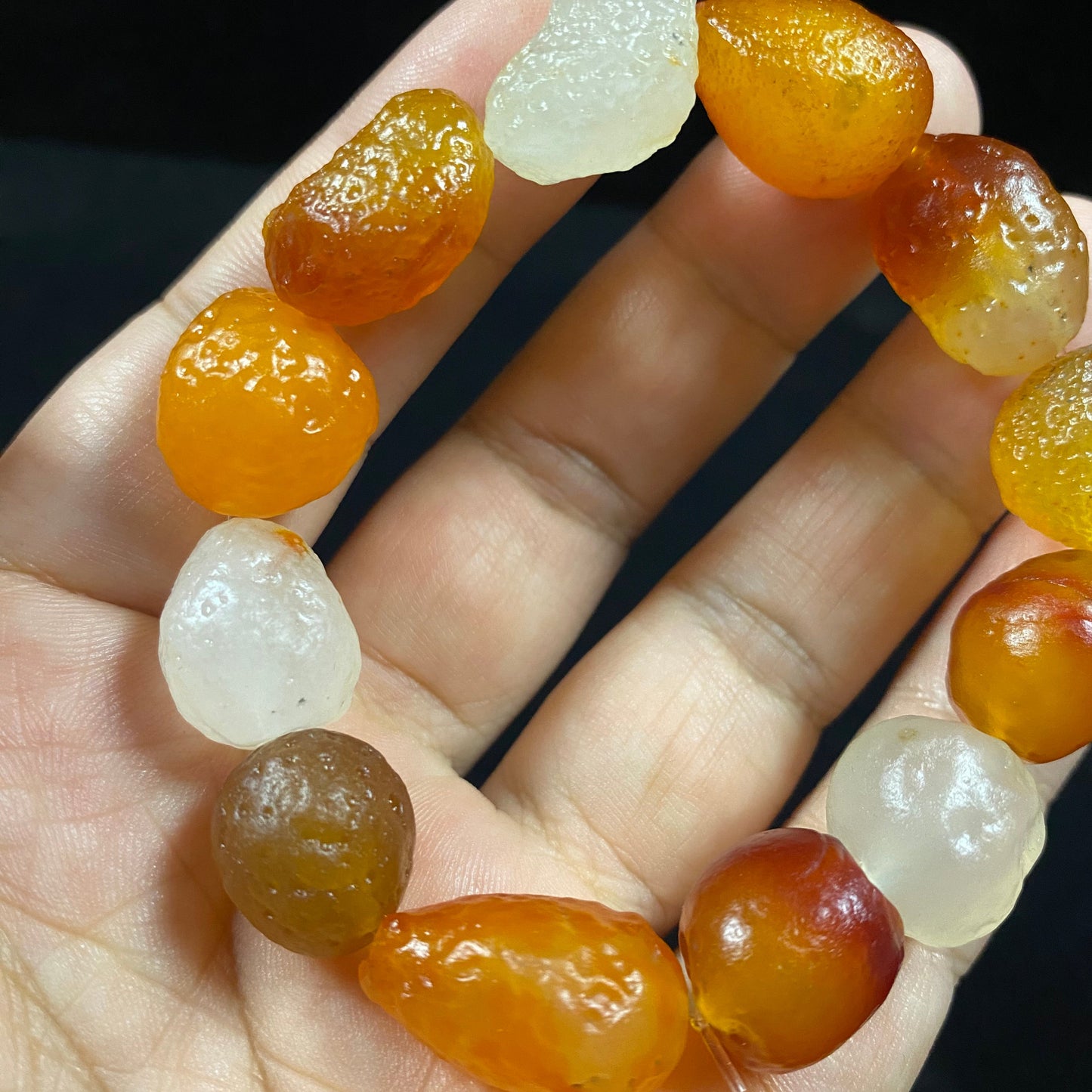 Natural Alxa Gobi Color Candy Agate Bracelet | Vibrant Desert Stone Jewelry B