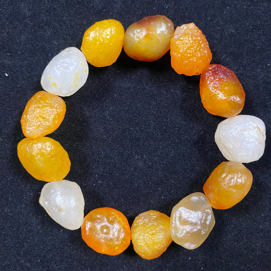 Natural Gobi Ice Orange Candy Agate Bracelet – Handmade Energy Stone for Style & Balance